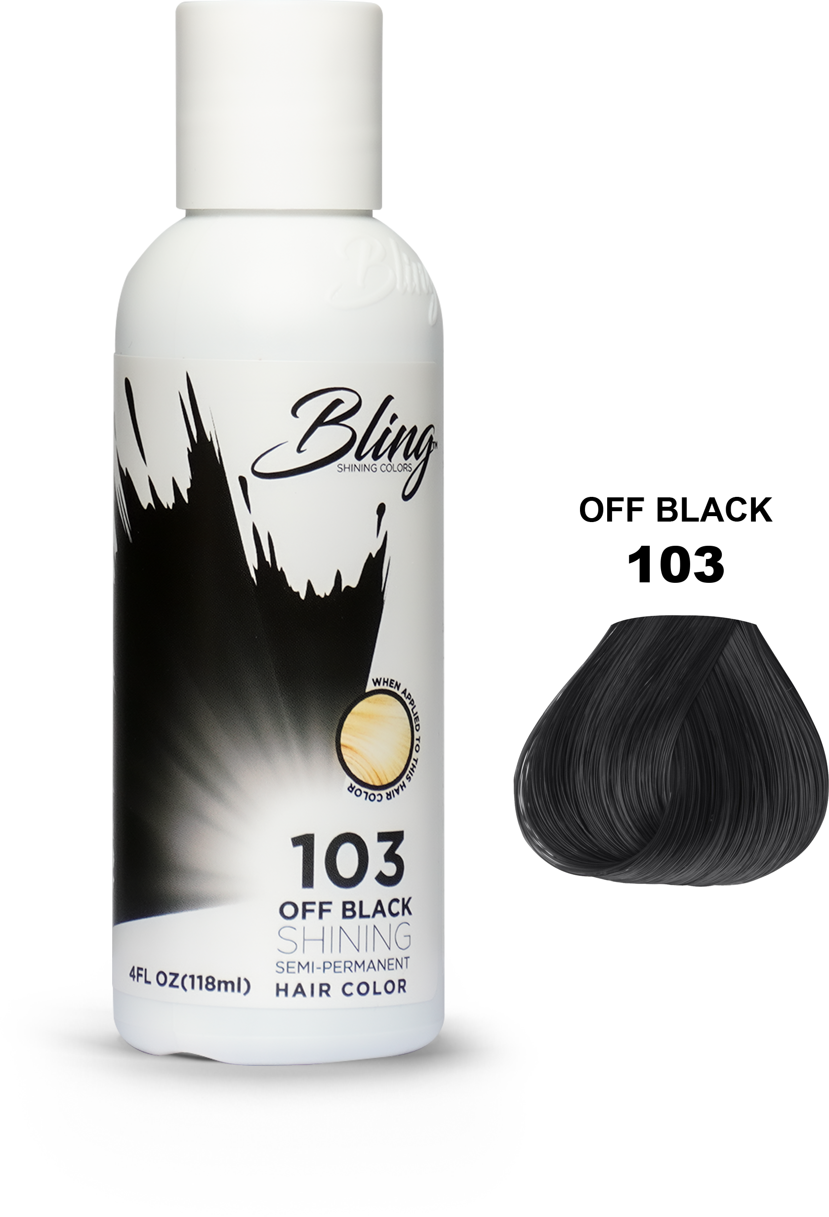Bling shining semi-permanent hair colors Off black