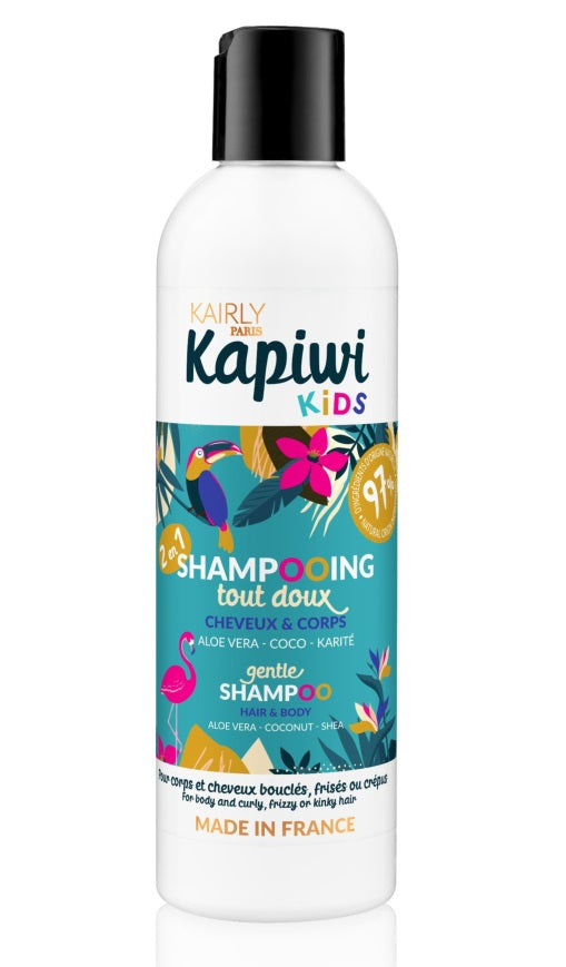 Kairly paris Kapiwi kids shampooing tout doux cheveux & corps gentle shampoo aloevera coco shea