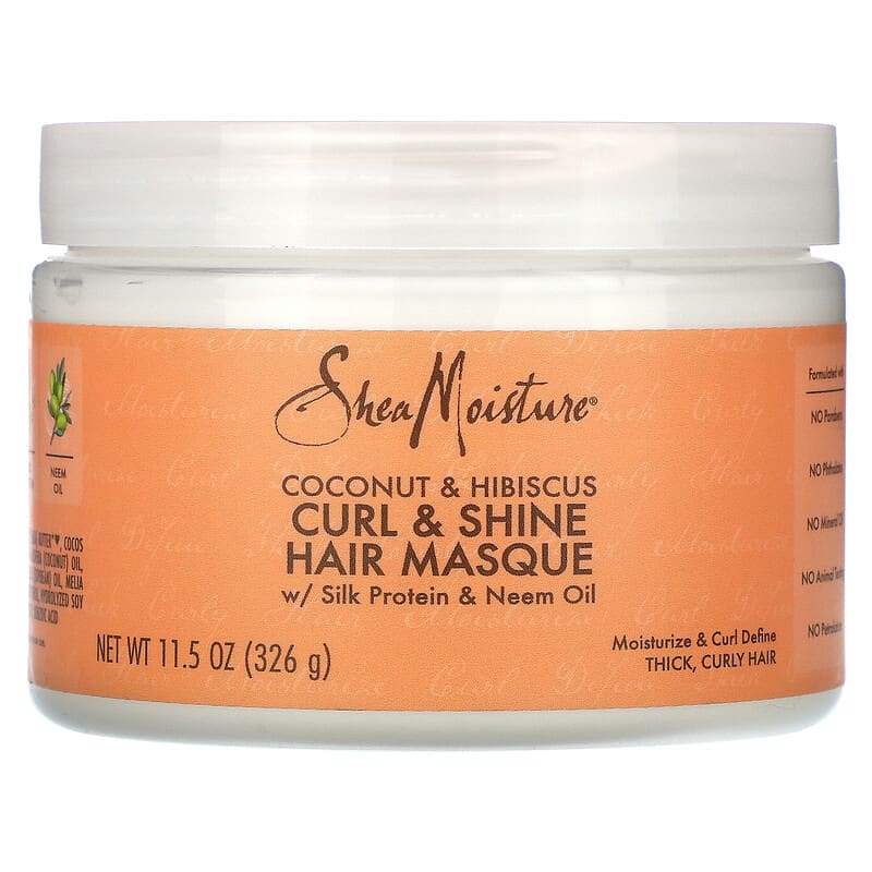 Shea moisture coconut & hibiscus curl & shine hair masque