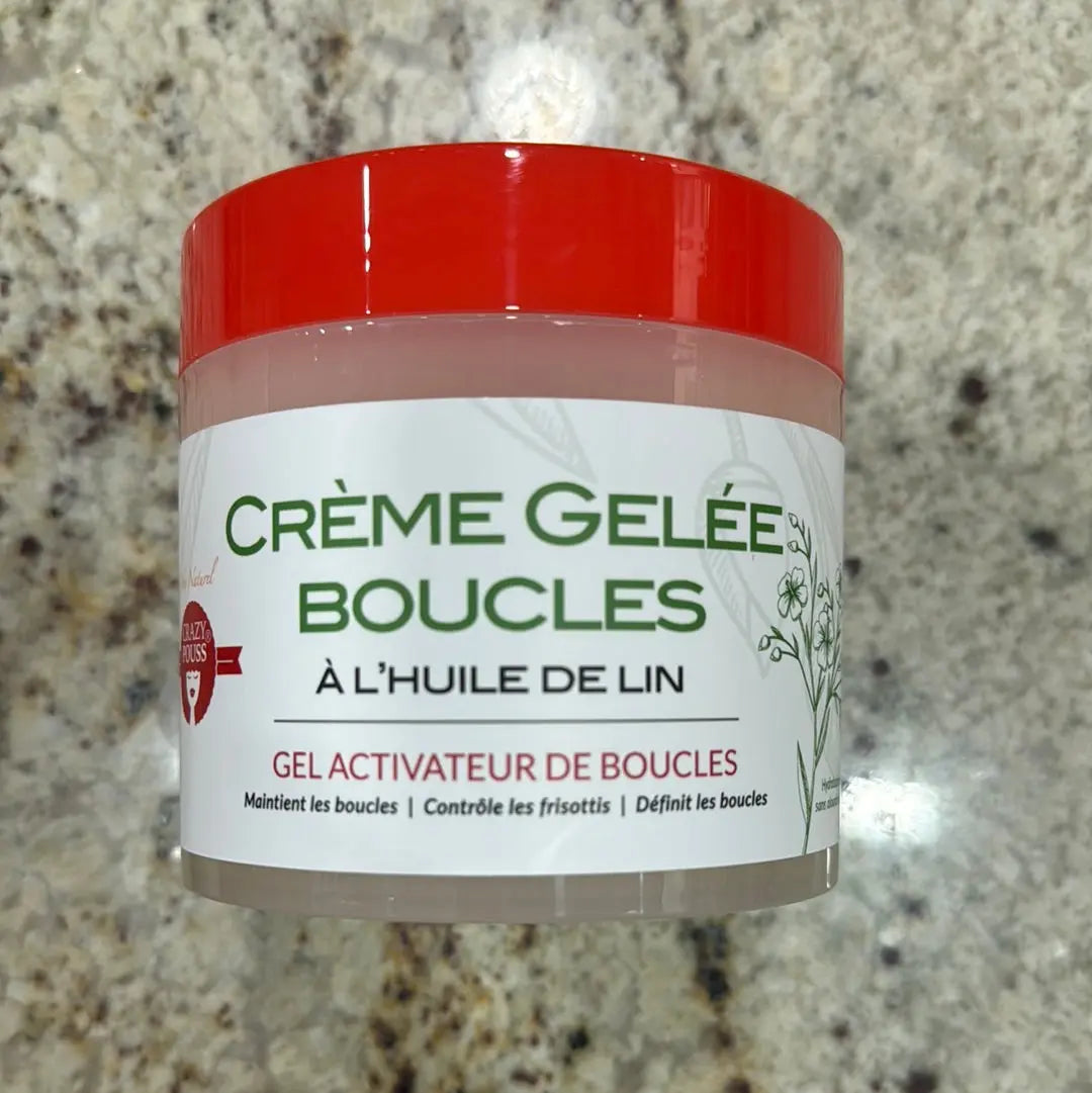 Afro naturel Crazy pouss Creme gelee boucles al'huile de lin