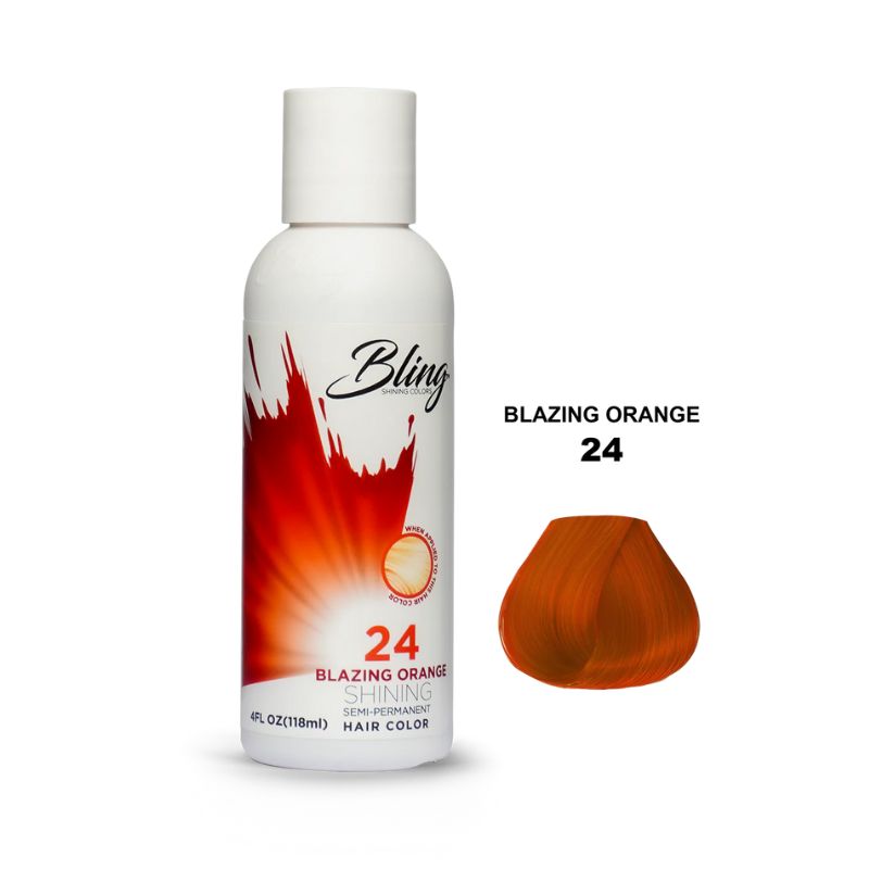 Bling shining semi-permanent hair colors Blazing orange