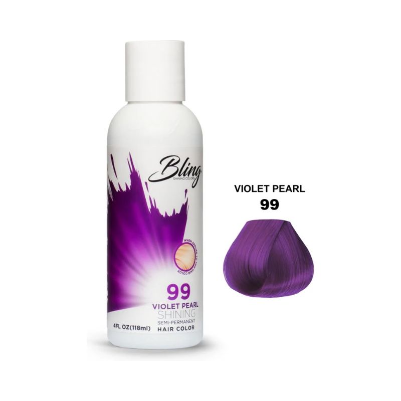 Bling shining semi-permanent hair colors violet pearl