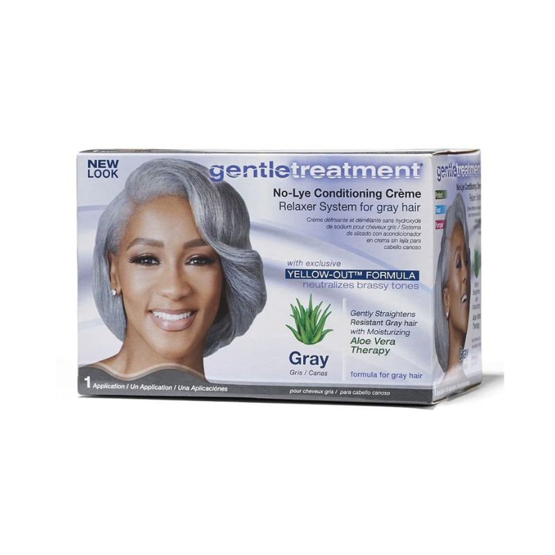 Gentle treatment No-lye conditioning creme relaxer system for gray hair Gray-REGULAR