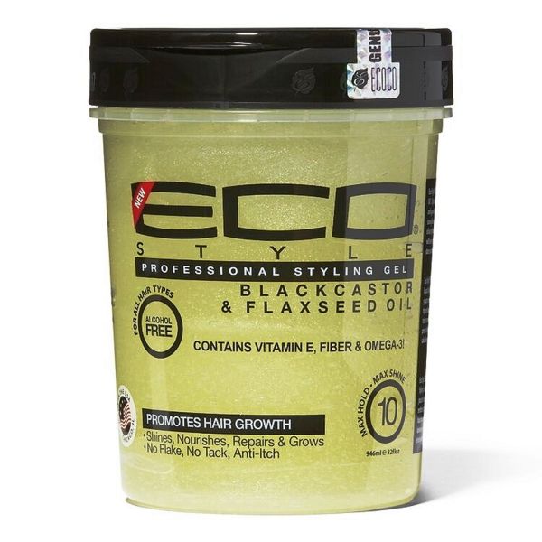 Eco Style black castor & flakseed oil hair styling gel